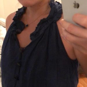 J crew sleeveless navy top